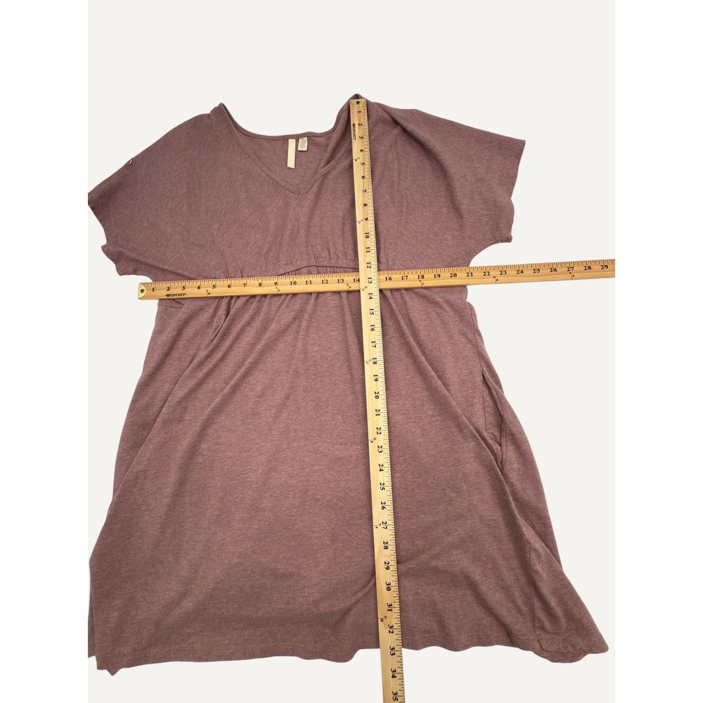 Pure Jill XL Pima Cotton Tencel Tunic Mauve V Neck Boho Minimalist Cottagecore - Picture 10 of 10